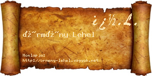 Örmény Lehel névjegykártya
